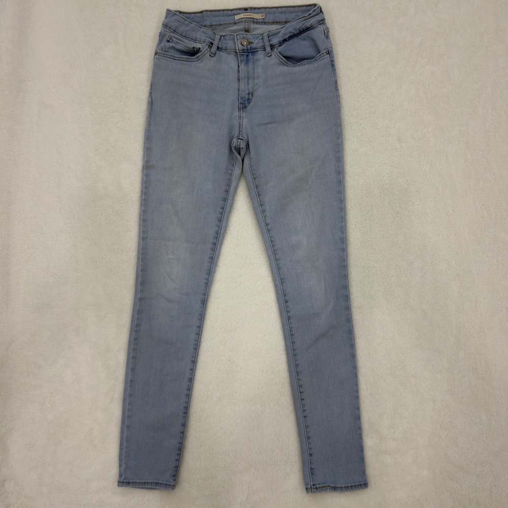 Levis 711 Skinny Jeans Light Wash Blue Denim Womens 30 Stretch Mid Rise